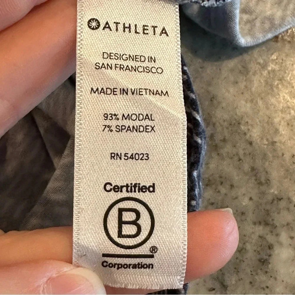 Athleta Santorini Thera Dress Navy Blue White Printed Sleeveless Casual Size Med - Picture 9 of 11